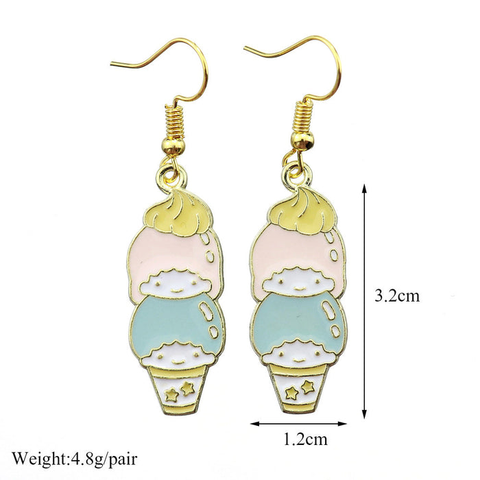 Wholesale Earrings Alloy Enamel Cute Cartoon (S) JDC-ES-niqing003