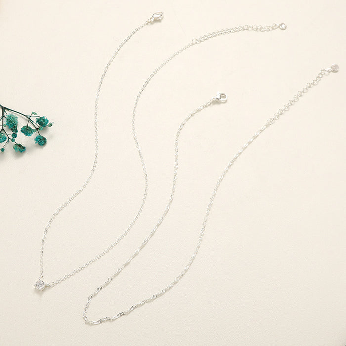 Wholesale Double layered zircon necklace with niche design, versatile and simple collarbone chain