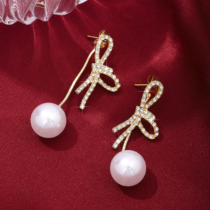 Wholesale Silver Needle Earrings, New Butterfly Knot Pearl Earrings, Design Sense, Advanced Earnail Earrings, Jewelry