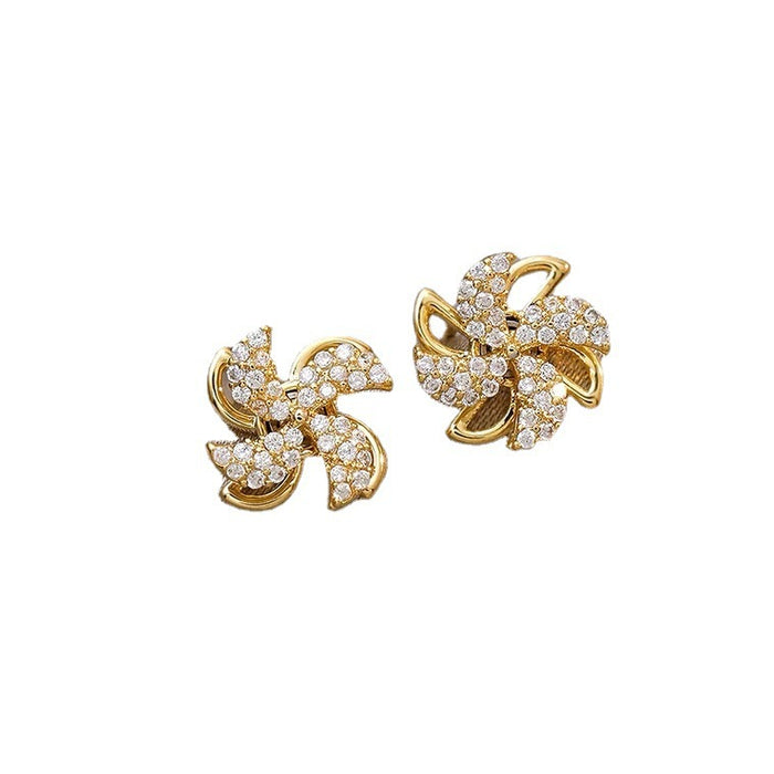Wholesale Rotating windmill alloy earrings