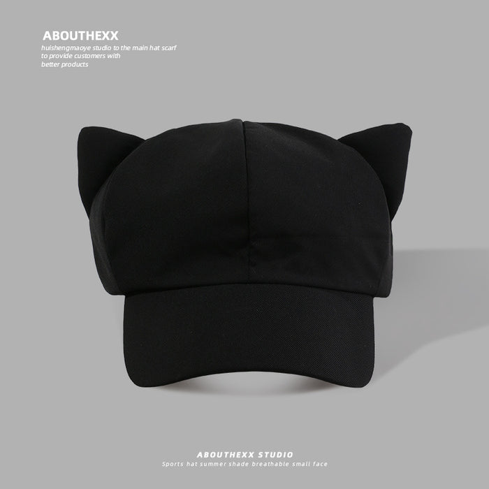 Wholesale Cute Cat's ears (Steamed cat-ear shaped bread) hat women's octagonal hat retro duck tongue beret newspaper children's hat men