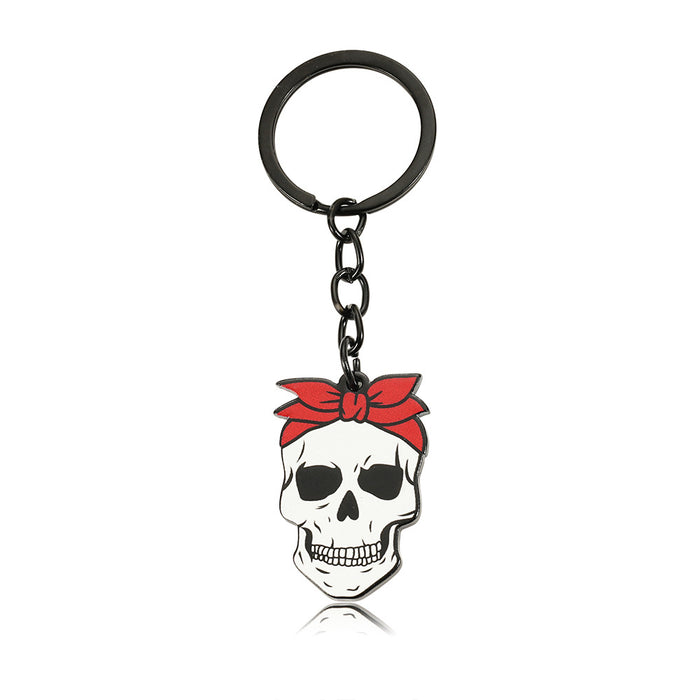 Wholesale Skull Earrings Halloween Exaggerated Bow Ghost Head Keychain