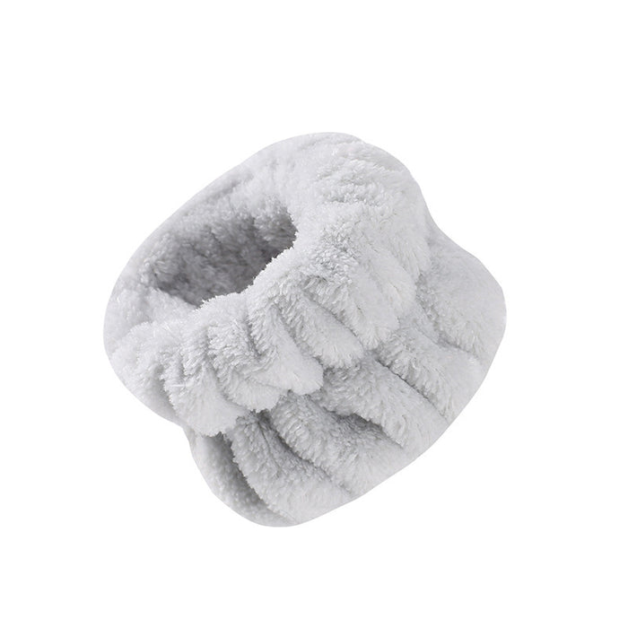 Wholesale Solid Color Plush Wristband Women' s Face Wash Wrist Waterproof Headb Flannel Sweat Wipe Bracelet