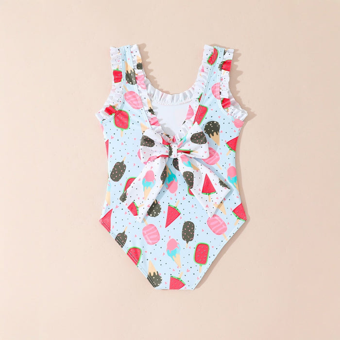 Wholesale Cute bow swimsuit for conjoined children