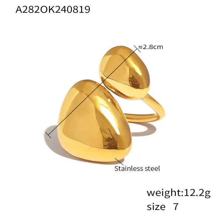 Wholesale Geometric Irregular Smooth Open Ring Stainless Steel Plating Trend Wholesale