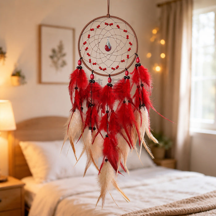 Wholesale Feather Dream Catcher Turquoise Black Wall Hanging Decorative MOQ≥2