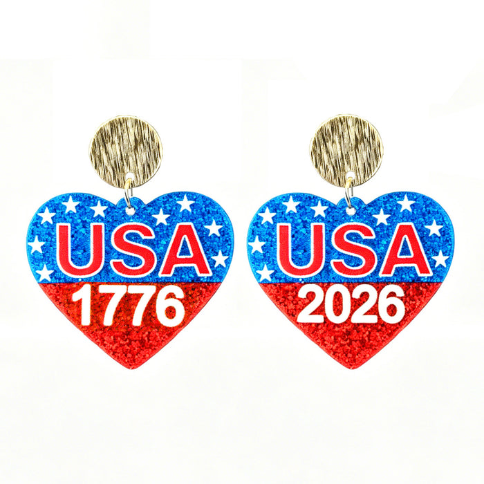 Wholesale 2pcs Independence Celebration Earrings with Bow and Heart