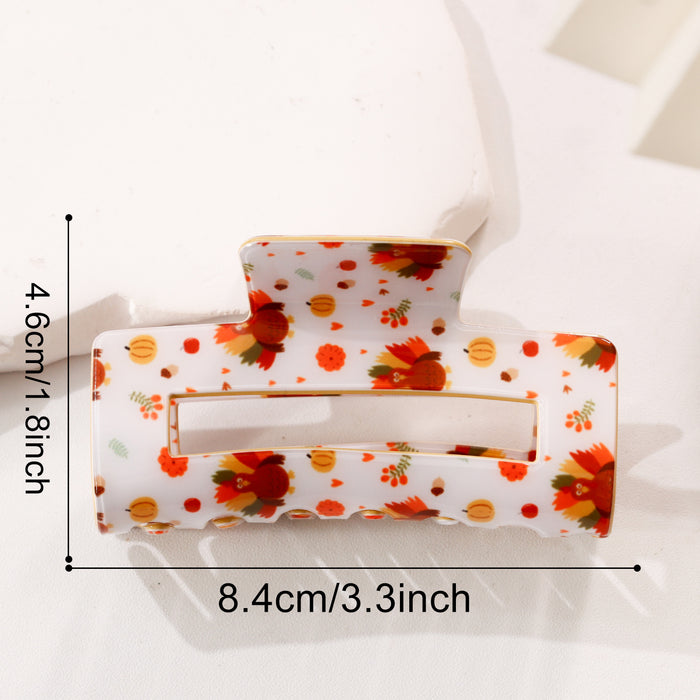Wholesale Thanksgiving Retro Turkey Claw Hair Clip Cream White PVC Women S Fashion Hair Accessory For Everyday Styling Or Boutique Resale