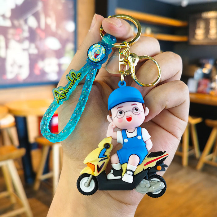 Wholesale Cartoon Tram 3D Rubber Keychain JDC-KC-Tingm054