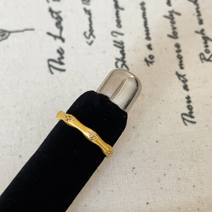Wholesale Matte Metal and Zircon Ring