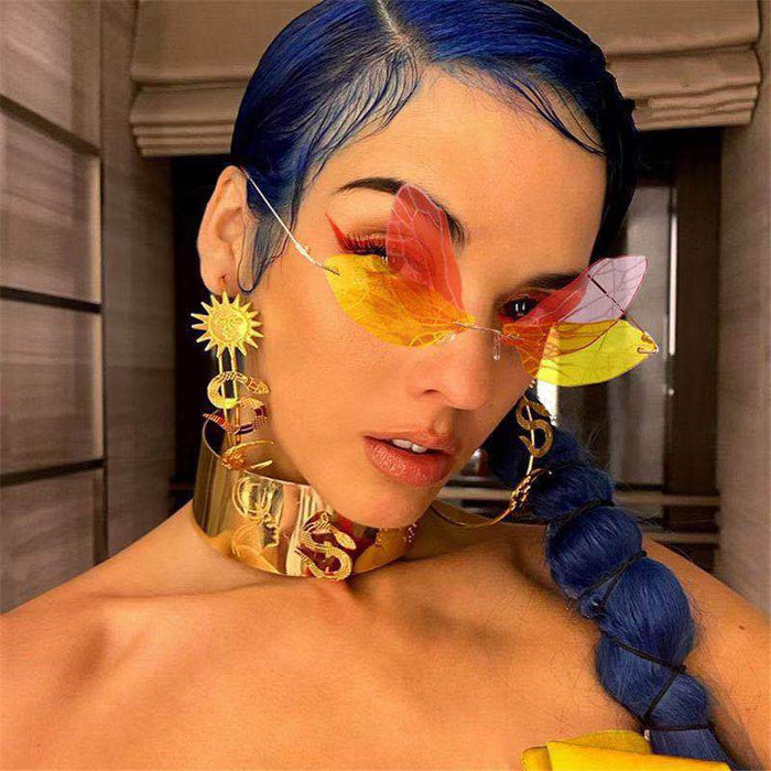 Wholesale Fashionable and Personalized Dragonfly Glasses, Dance Show, Trendy Street Photography, Y2K Sunglasses