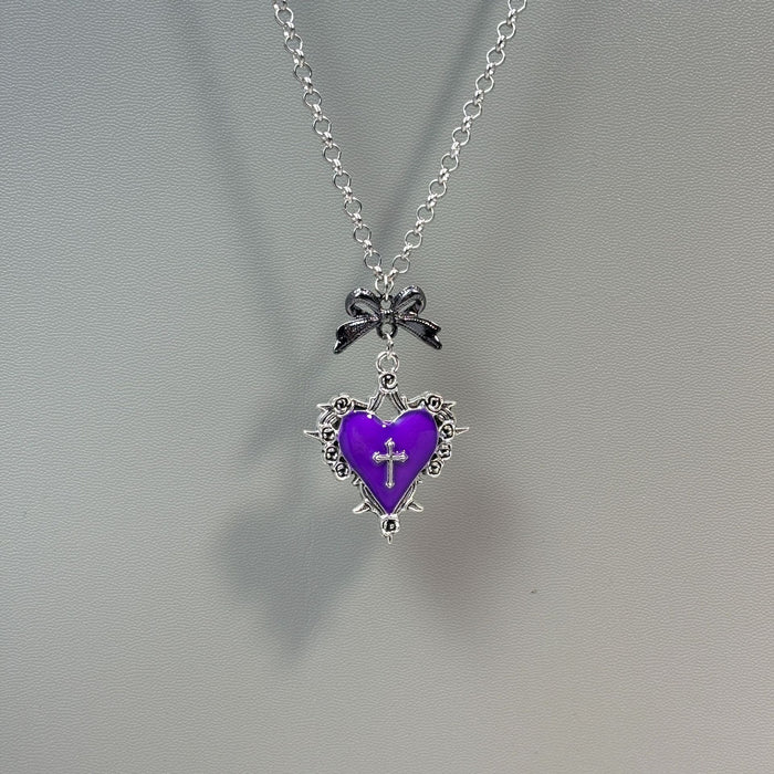 Wholesale Girly Heart Red Apple Design Necklace