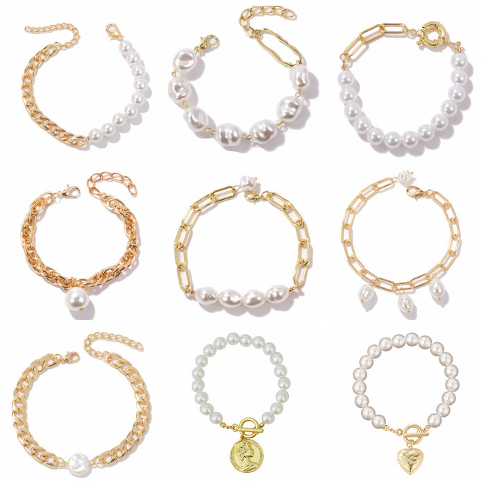 Wholesale Multi-layer Pearl Bracelet Set JDC-BT-ManY005