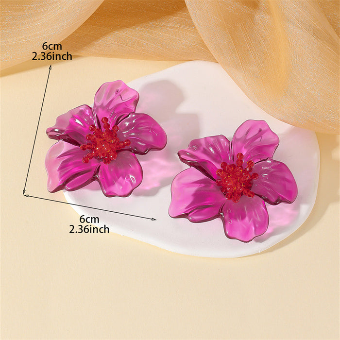 Wholesale Acrylic Flower Earrings for Women Chic Fashion Accessory MOQ≥2