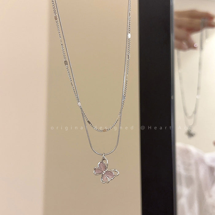 Wholesale Butterfly necklace niche design collarbone chain temperament accessory