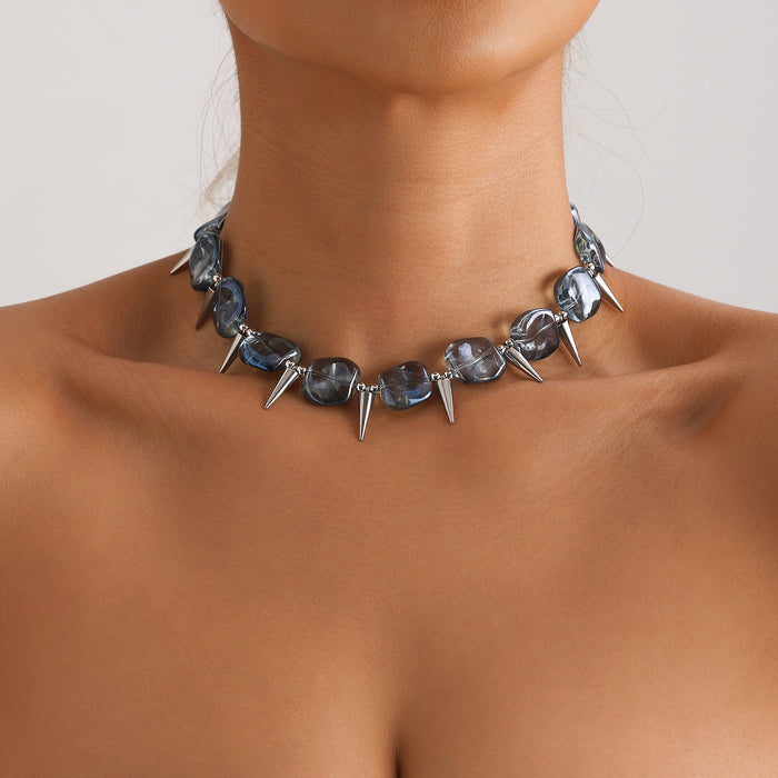 Wholesale alien-shaped rhinestone clavicle chain necklace