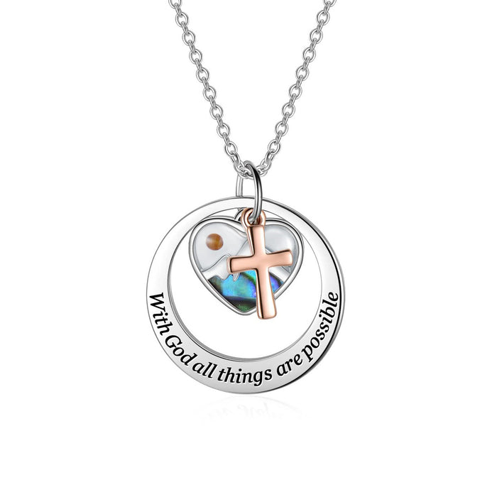 Wholesale Stainless steel necklace with silver cross pendant