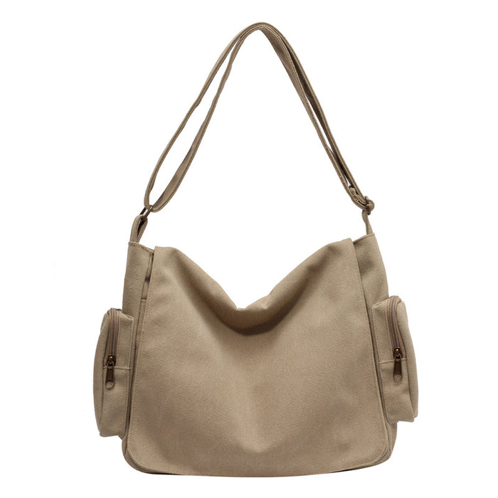 Wholesale Canvas Simple Tote Bag for Women Fashion Shoulder Crossbody Bag