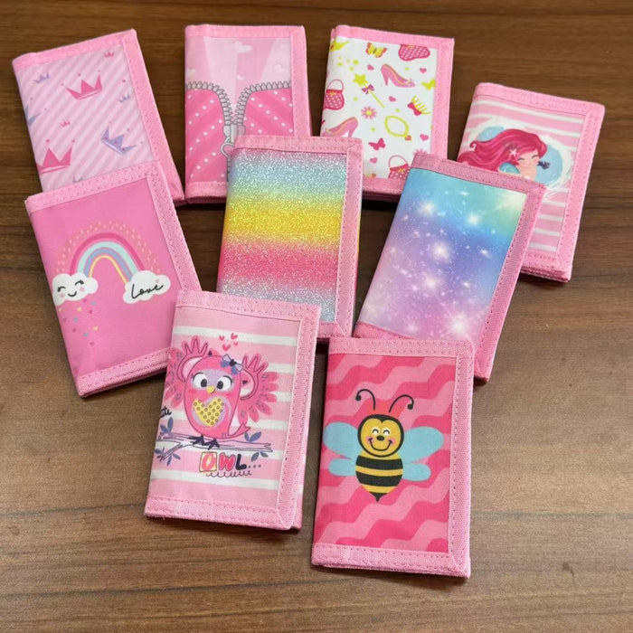 Wholesale Anime Cartoon Owl Print Canvas Wallet for Girls Cute Coin Purse and Card Holder MOQ≥3