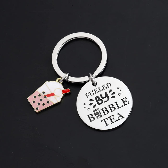 Wholesale Stainless Steel Bubble Tea Key Chain JDC-KC-XinJun004