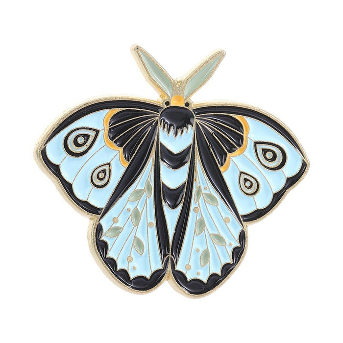 Wholesale Stylish Gothic Moth Brooch Star Moon Phase Design Zinc Alloy Enamel Pin Fashion Accessory