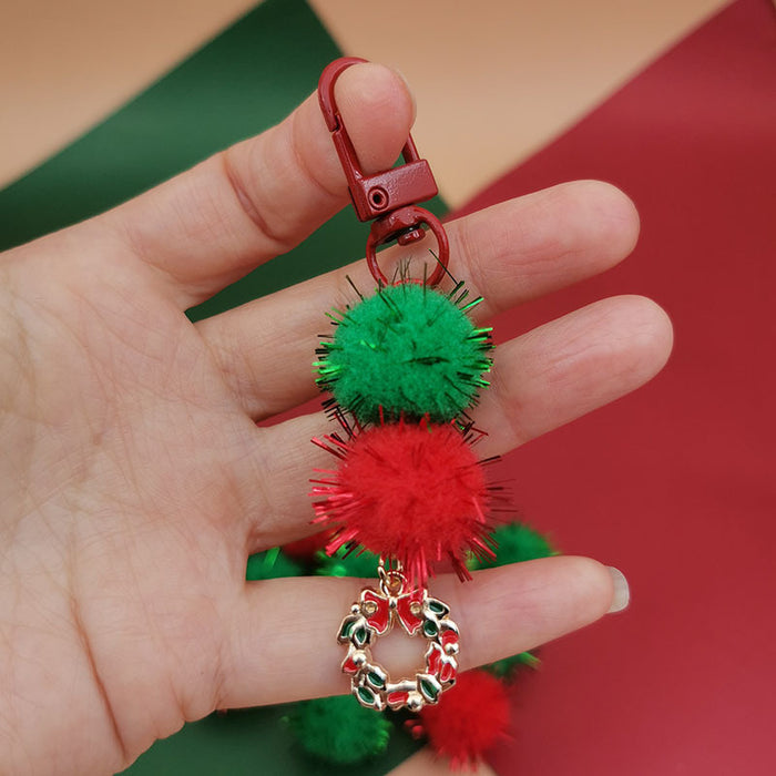 Wholesale Christmas Mobile Phone Pendant Cute  Bag Pendant Snowflake Christmas Tree Keychain Hanging Chain