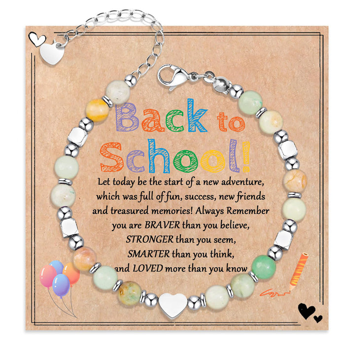 Wholesale Love piece bracelet,  peach heart stainless steel bracelet,  natural stone powder crystal