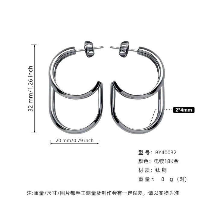 Wholesale Exaggerated large earrings with a light luxury and high-end feel that do not fade. Titanium steel earrings as earrings