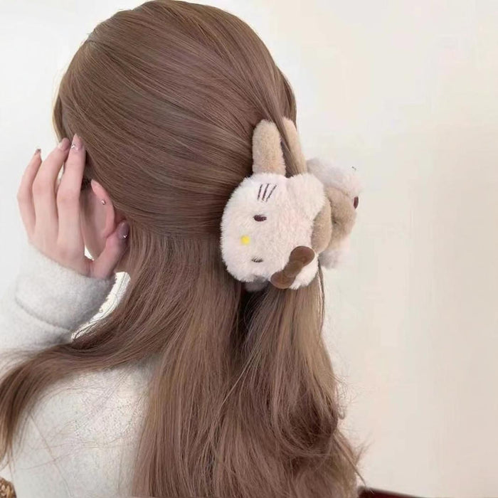 Wholesale Double-sided cute cartoon plush shark hair clip