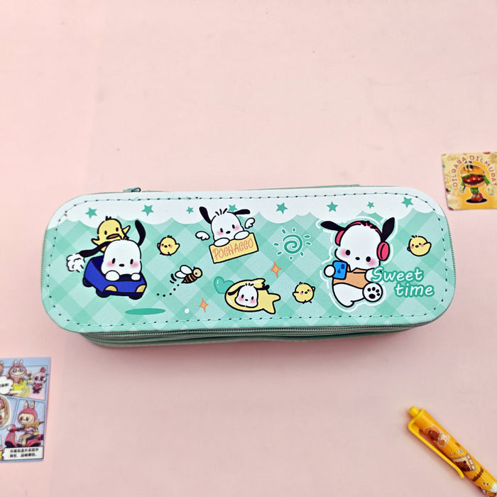 Wholesale Cute Double Layer Cloth Pencil Case Large Capacity