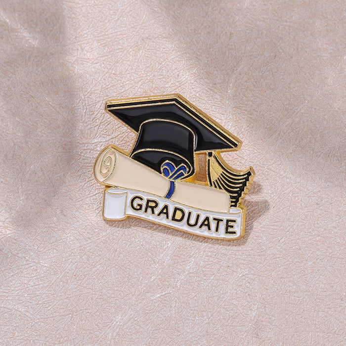 Wholesale Graduation Season Bachelor's Cap Shaped Metal Paint Badge JDC-BC-XuX001