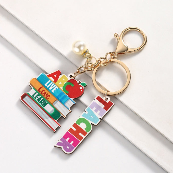 Wholesale Wooden Book Keychain JDC-KC-RongRui023