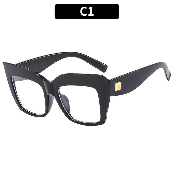 Wholesale Large Frame Anti-blue Light Square Frame Cat Eye PC Sunglasses JDC-SG-XIa087