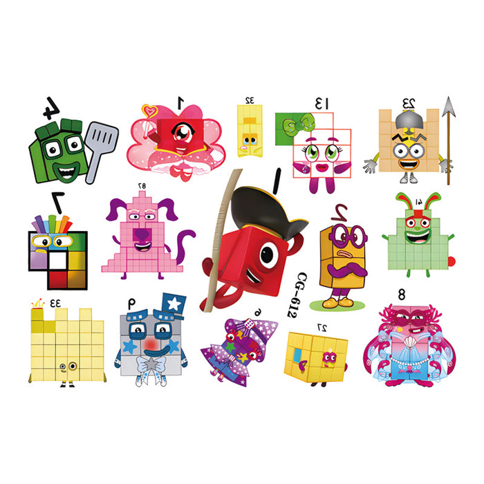 Wholesale Digital Building Blocks Tattoo Decorative Stickers