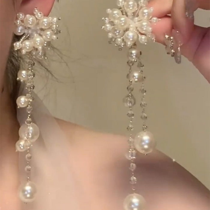 Wholesale Butterfly tassel earrings with sweet flowers, long earrings with exquisite temperament, and delicate earrings