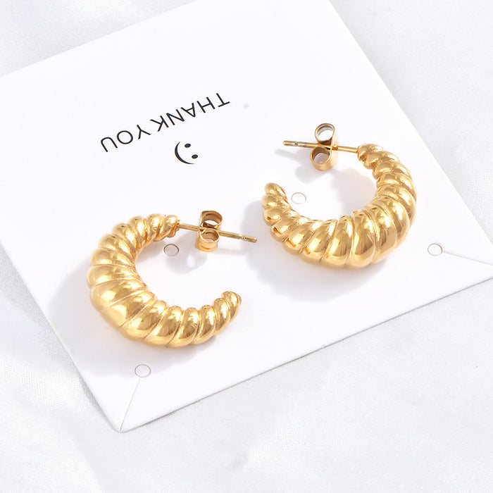 Wholesale  twist thread C- shaped earrings jewelry women