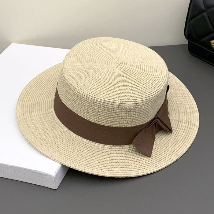 Wholesale Straw Hat Women's Summer Retro Flat Hat Sunshade Sunscreen Beach Hat Traveling Fisherman Hat