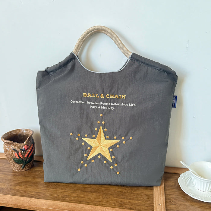 Wholesale Cartoon Embroidered Bag Embroidered Canvas Bag Large Capacity Shopping Bag Shoulder Bag