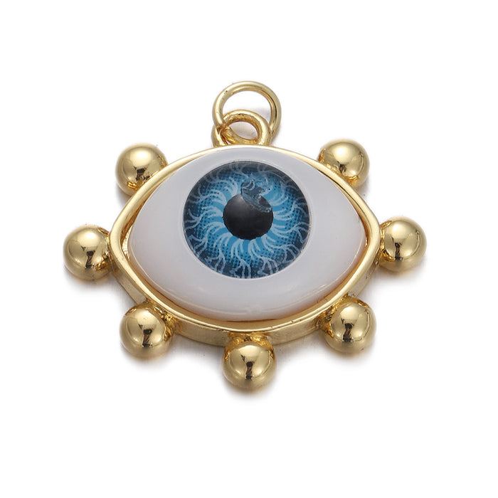 Wholesale Turkish Evil Eye Zircon Oil Drop Pendant JDC-PT-YJ009