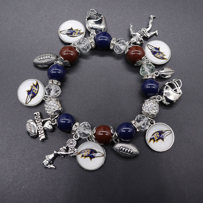 Wholesale Soccer Team Stretch Beaded Bracelet Unisex Steelers Saints
