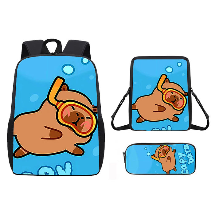 Wholesale Capybara Cute Cartoon Schoolbag  Students Large Capacity Backpack Rucksack