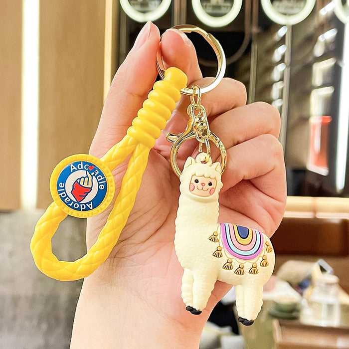 Wholesale Cartoon Doll Alpaca Doll Silicone Keychain JDC-KC-Benxin041