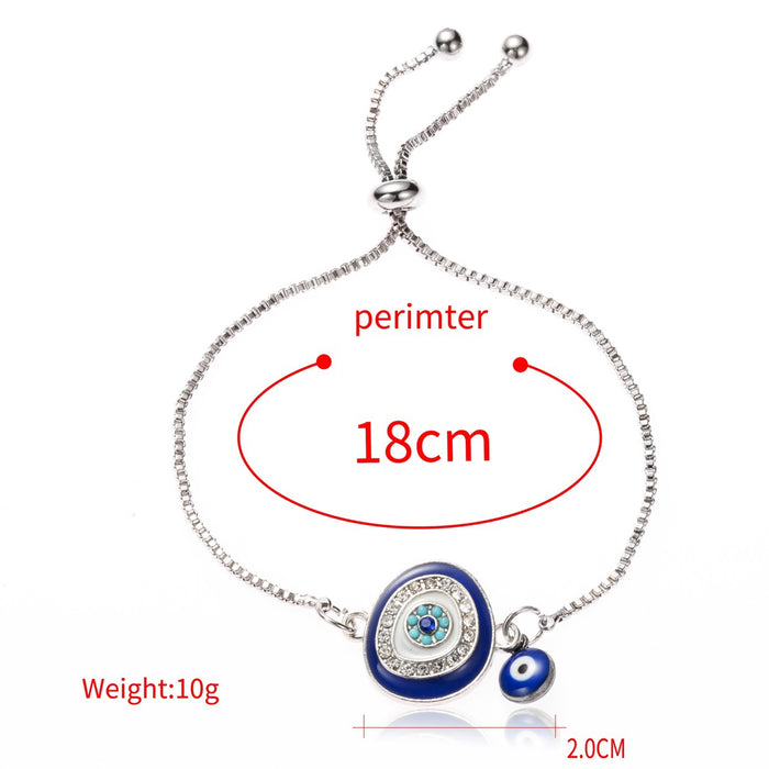 Wholesale Blue Devil' s Eye Bracelet Simple Retro Push-pull Bracelet