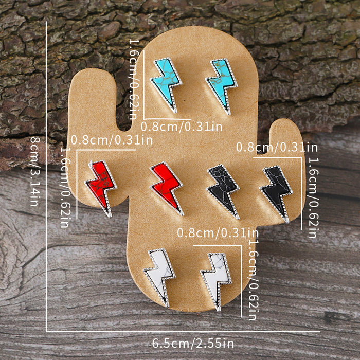 Wholesale Personalized Western style lightning round turquoise earrings national style Bohemian earrings gift earrings set