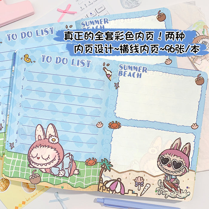 Wholesale 5pcs Seaside notebook full color page leather book cute cartoon hand account book student notepad diary