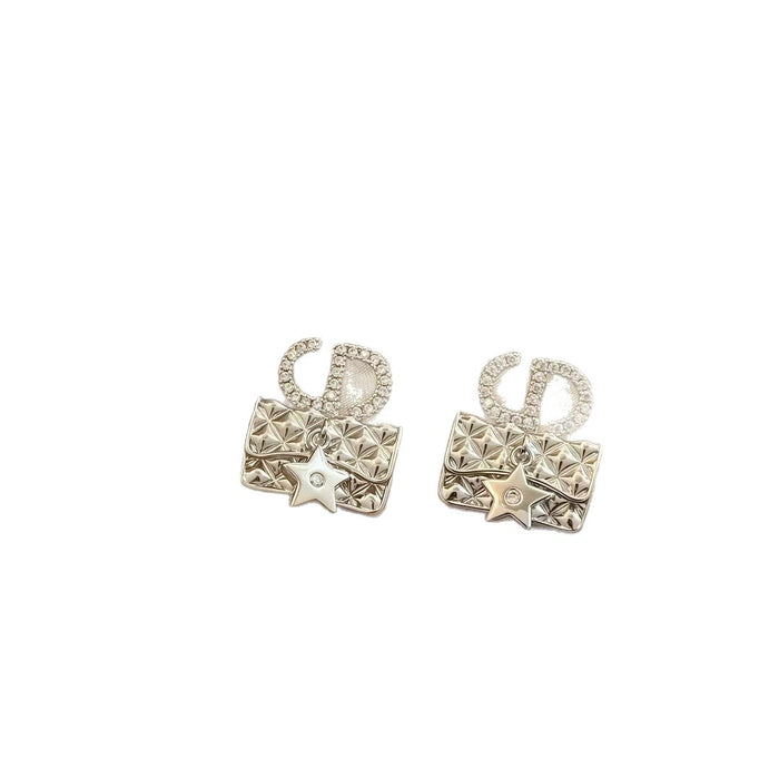 Wholesale Luxury Zircon Letter CD Bag Earrings