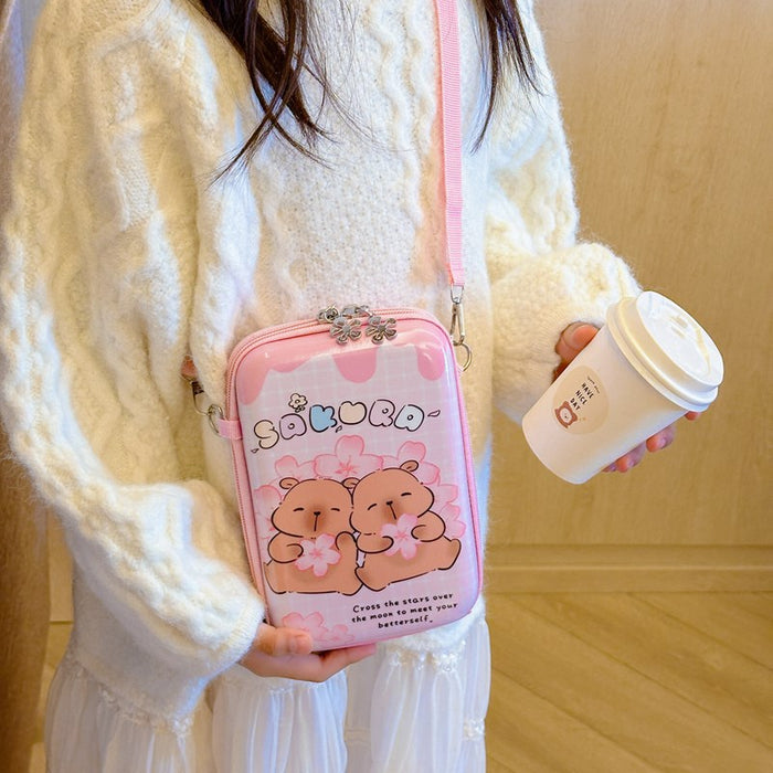 Wholesale Parent-child shoulder bag,  fashionable mobile phone bag fresh and sweet cartoon children' s shoulder messenger bag