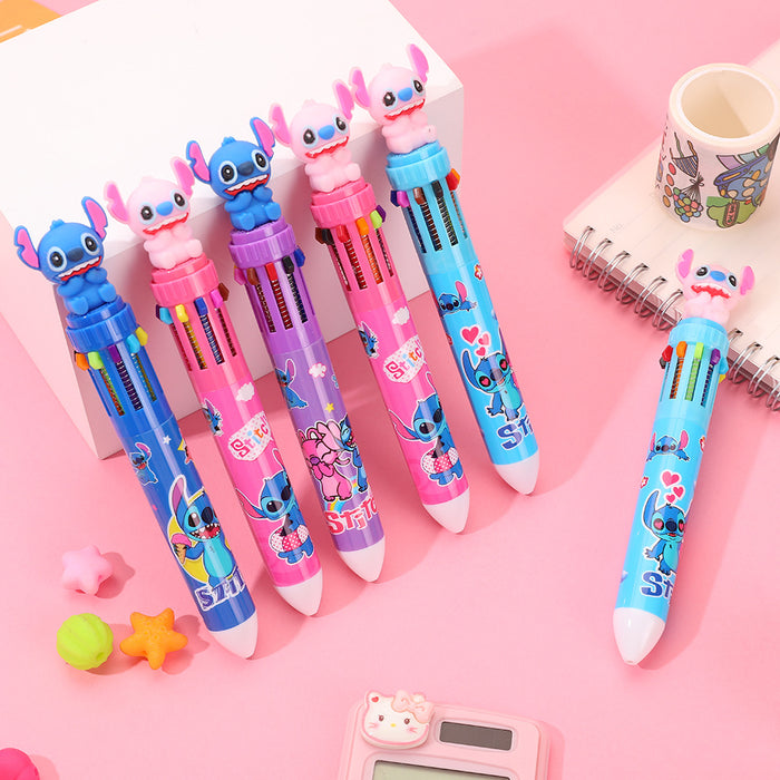 Wholesale 36pcs Cartoon 10 Color Push Button Ballpoint Pens Multi Color Cute Pens For Everyday Office And Party Use