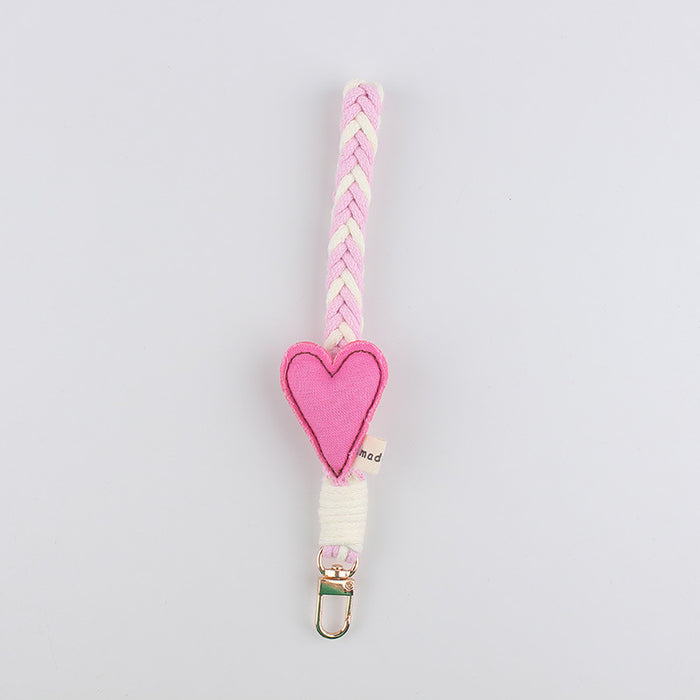 Wholesale Cartoon Fruit Cloth Woven Keychain Mobile Phone Lanyard Water Cup Portable Lanyard Bag Hanging