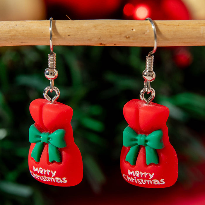 Wholesale Resin Christmas Earrings Santa Reindeer Snowman Cute Sweet Ear Studs Jewelry MOQ≥2
